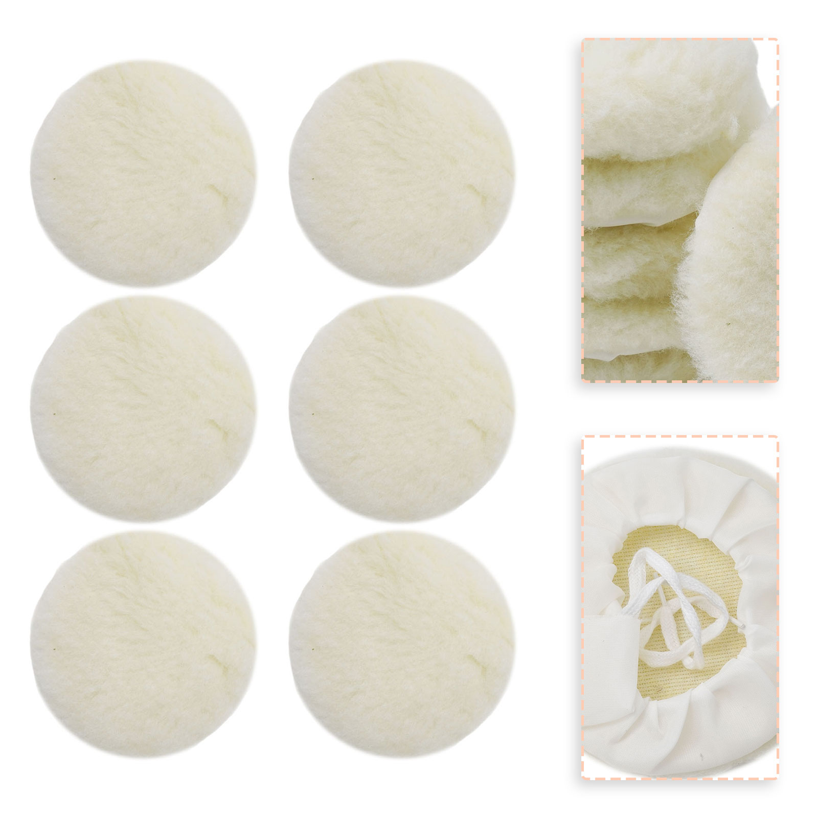 Polish Pad Set Buffer - Zestaw Padów Polerskich 125mm Wełna Jagnięca